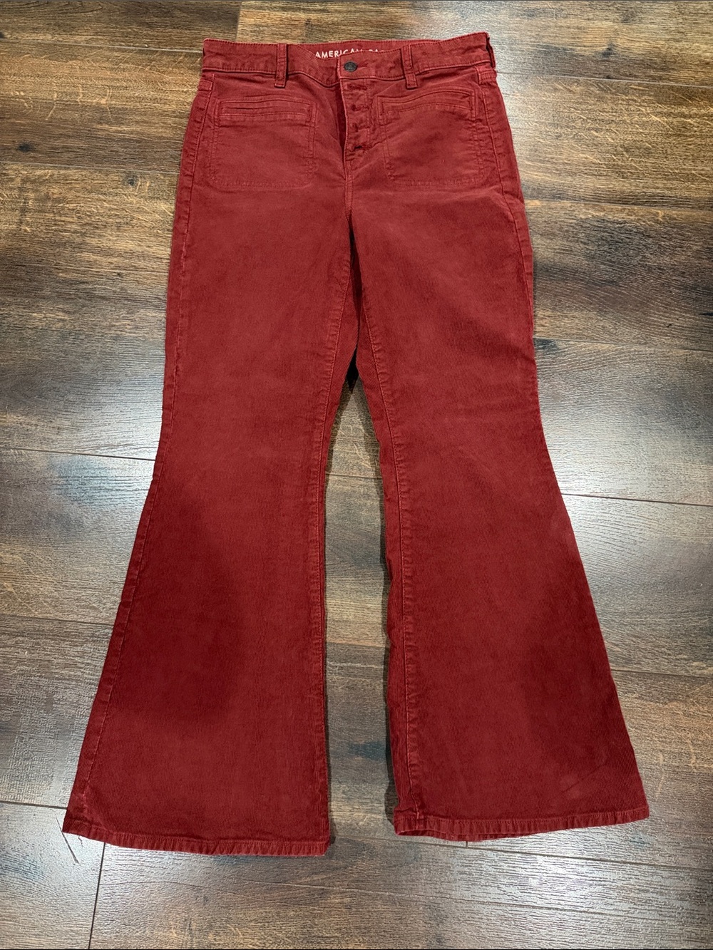 American Eagle Outfitters Corduroy High-Rise Pants - Brick Red